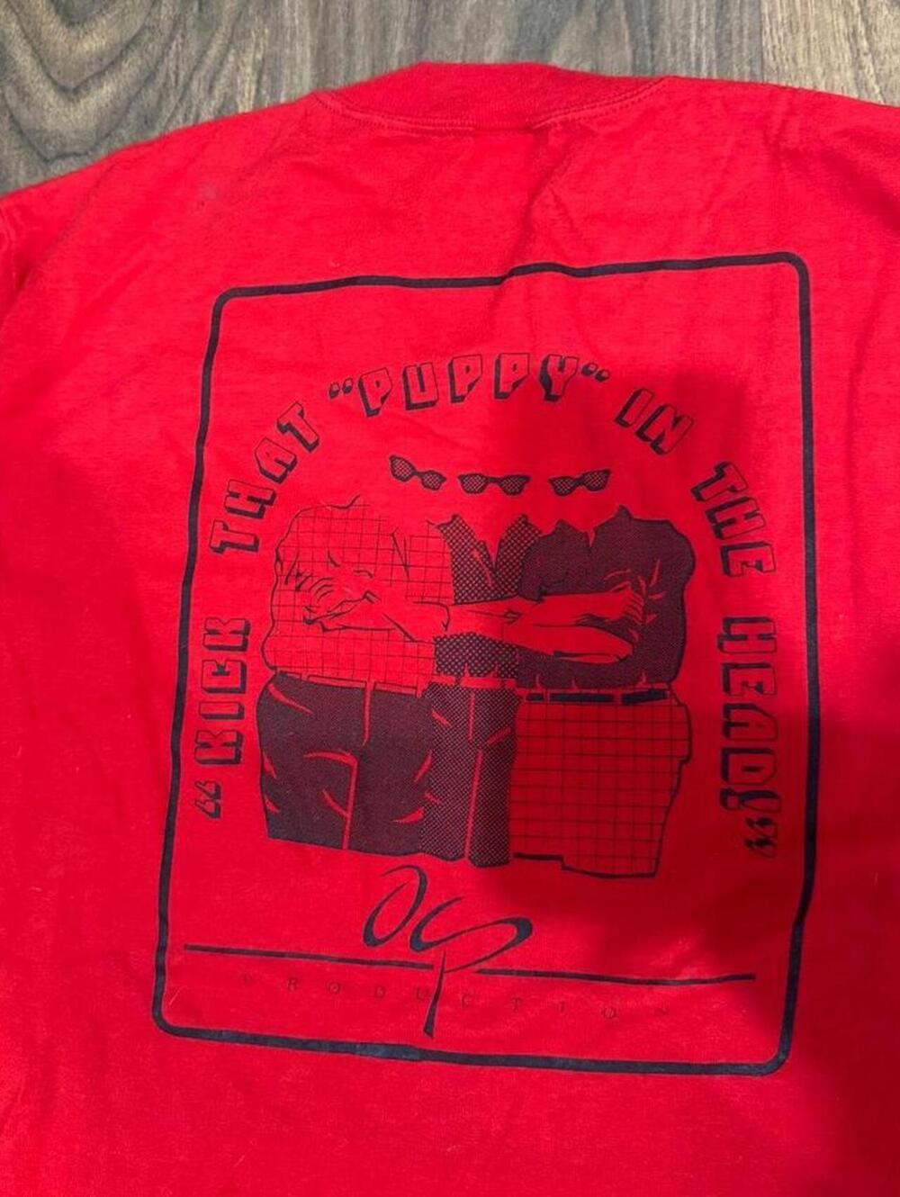 Vintage 90s Jerzees Kick That Puppy In The Head Out Of Control T Shirt L